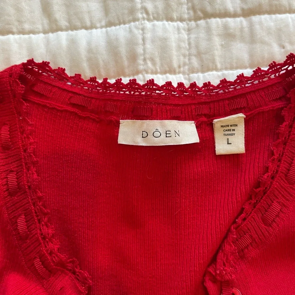 Doen Demi Cardigan in Cherry Red! - Picture 5 of 6